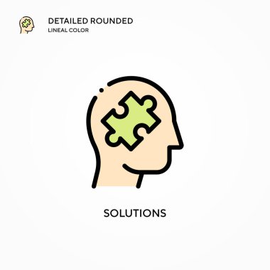 Çözüm vektör simgesi. Modern vektör illüstrasyon kavramları. Düzenlemesi ve kişiselleştirmesi kolay.