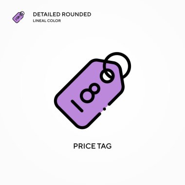 Fiyat etiketi vektör simgesi. Modern vektör illüstrasyon kavramları. Düzenlemesi ve kişiselleştirmesi kolay.