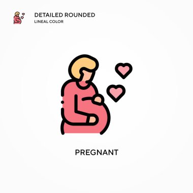 Hamile vektör simgesi. Modern vektör illüstrasyon kavramları. Düzenlemesi ve kişiselleştirmesi kolay.