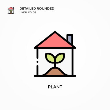 Bitki vektör simgesi. Modern vektör illüstrasyon kavramları. Düzenlemesi ve kişiselleştirmesi kolay.