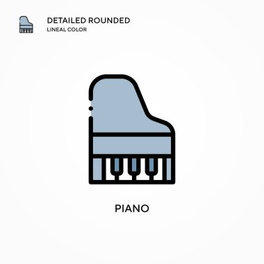 Piyano vektör ikonu. Modern vektör illüstrasyon kavramları. Düzenlemesi ve kişiselleştirmesi kolay.