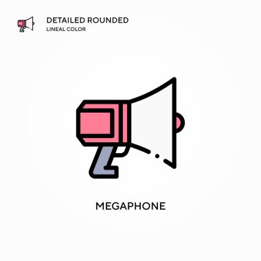 Megafon vektör simgesi. Modern vektör illüstrasyon kavramları. Düzenlemesi ve kişiselleştirmesi kolay.