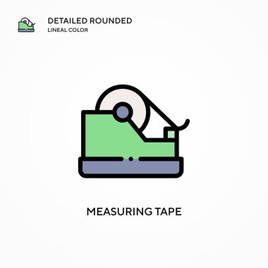 Şerit vektör simgesi ölçülüyor. Modern vektör illüstrasyon kavramları. Düzenlemesi ve kişiselleştirmesi kolay.