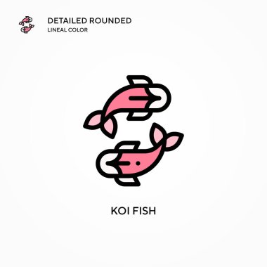Koi balığı vektör simgesi. Modern vektör illüstrasyon kavramları. Düzenlemesi ve kişiselleştirmesi kolay.