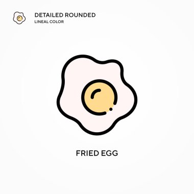 Kızarmış yumurta ikonu. Modern vektör illüstrasyon kavramları. Düzenlemesi ve kişiselleştirmesi kolay.