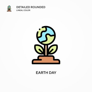 Dünya günü vektör simgesi. Modern vektör illüstrasyon kavramları. Düzenlemesi ve kişiselleştirmesi kolay.