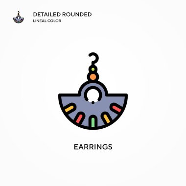 Küpe vektör ikonu. Modern vektör illüstrasyon kavramları. Düzenlemesi ve kişiselleştirmesi kolay.