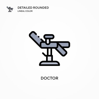 Doktor vektör simgesi. Modern vektör illüstrasyon kavramları. Düzenlemesi ve kişiselleştirmesi kolay.