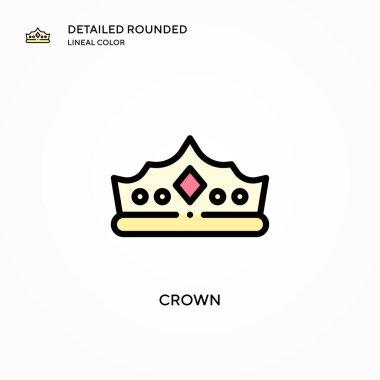 Crown vektör simgesi. Modern vektör illüstrasyon kavramları. Düzenlemesi ve kişiselleştirmesi kolay.
