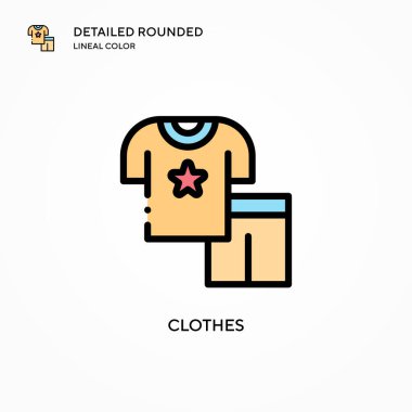 Giysi vektör simgesi. Modern vektör illüstrasyon kavramları. Düzenlemesi ve kişiselleştirmesi kolay.