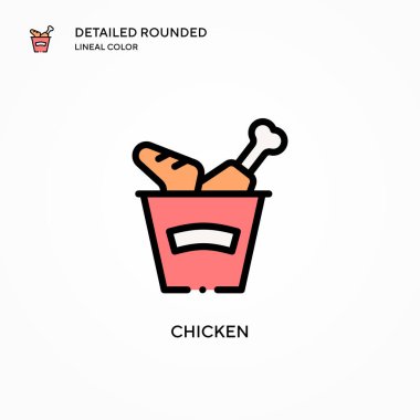Tavuk vektör simgesi. Modern vektör illüstrasyon kavramları. Düzenlemesi ve kişiselleştirmesi kolay.