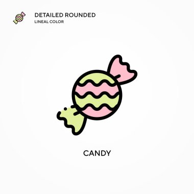 Şeker vektör simgesi. Modern vektör illüstrasyon kavramları. Düzenlemesi ve kişiselleştirmesi kolay.