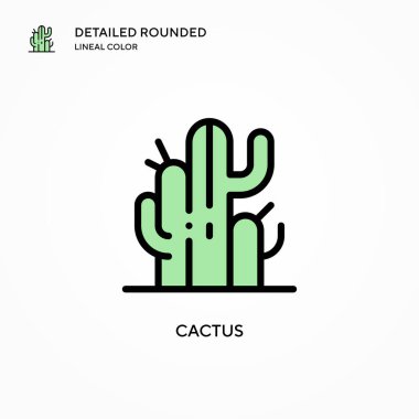 Kaktüs vektör simgesi. Modern vektör illüstrasyon kavramları. Düzenlemesi ve kişiselleştirmesi kolay.