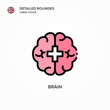 Beyin vektör simgesi. Modern vektör illüstrasyon kavramları. Düzenlemesi ve kişiselleştirmesi kolay.