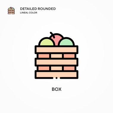Kutu vektör simgesi. Modern vektör illüstrasyon kavramları. Düzenlemesi ve kişiselleştirmesi kolay.