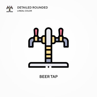 Bira tap vektör simgesi. Modern vektör illüstrasyon kavramları. Düzenlemesi ve kişiselleştirmesi kolay.