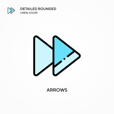 Ok vektör simgesi. Modern vektör illüstrasyon kavramları. Düzenlemesi ve kişiselleştirmesi kolay.