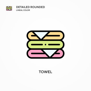 Havlu vektör simgesi. Modern vektör illüstrasyon kavramları. Düzenlemesi ve kişiselleştirmesi kolay.