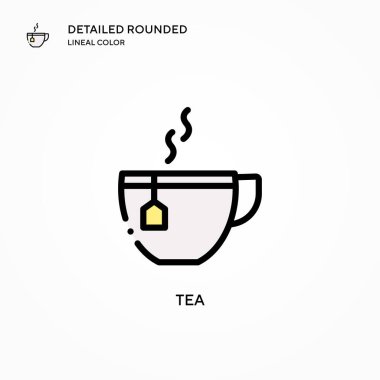 Çay vektör simgesi. Modern vektör illüstrasyon kavramları. Düzenlemesi ve kişiselleştirmesi kolay.