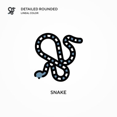 Yılan vektör simgesi. Modern vektör illüstrasyon kavramları. Düzenlemesi ve kişiselleştirmesi kolay.