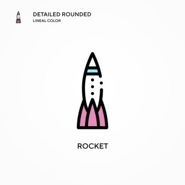 Roket vektör simgesi. Modern vektör illüstrasyon kavramları. Düzenlemesi ve kişiselleştirmesi kolay.