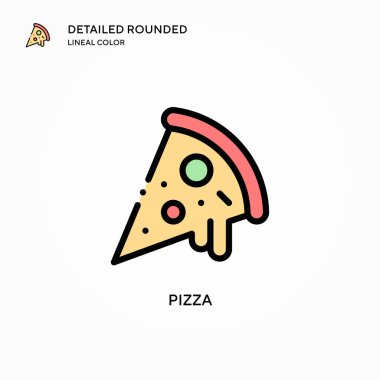 Pizza vektör simgesi. Modern vektör illüstrasyon kavramları. Düzenlemesi ve kişiselleştirmesi kolay.