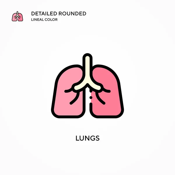 Lungs Vector Icono Conceptos Modernos Ilustración Vectorial Fácil Editar Personalizar — Vector de stock