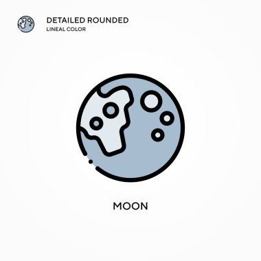 Ay vektör simgesi. Modern vektör illüstrasyon kavramları. Düzenlemesi ve kişiselleştirmesi kolay.