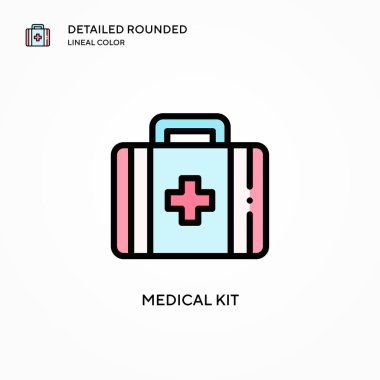 Tıbbi malzeme vektör ikonu. Modern vektör illüstrasyon kavramları. Düzenlemesi ve kişiselleştirmesi kolay.