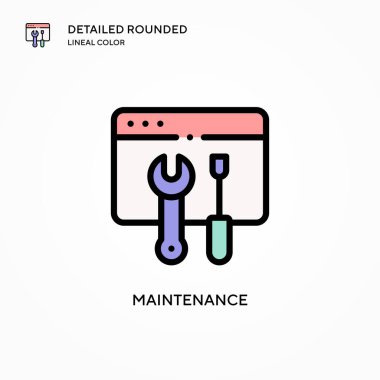 Bakım vektör simgesi. Modern vektör illüstrasyon kavramları. Düzenlemesi ve kişiselleştirmesi kolay.