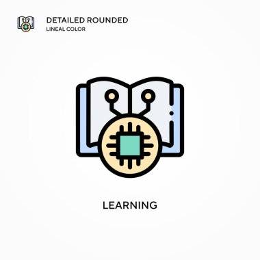 Vektör simgesi öğreniliyor. Modern vektör illüstrasyon kavramları. Düzenlemesi ve kişiselleştirmesi kolay.