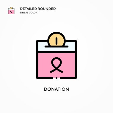 Bağış vektörü simgesi. Modern vektör illüstrasyon kavramları. Düzenlemesi ve kişiselleştirmesi kolay.
