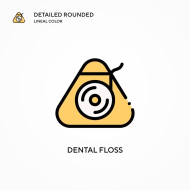 Diş ipi vektör simgesi. Modern vektör illüstrasyon kavramları. Düzenlemesi ve kişiselleştirmesi kolay.