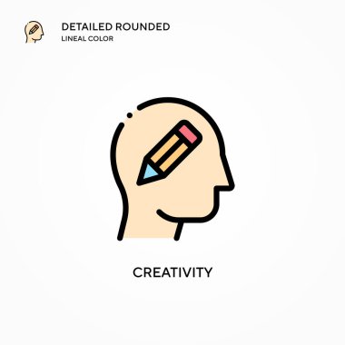 Yaratıcılık vektör simgesi. Modern vektör illüstrasyon kavramları. Düzenlemesi ve kişiselleştirmesi kolay.
