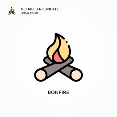 Şenlik ateşi vektör simgesi. Modern vektör illüstrasyon kavramları. Düzenlemesi ve kişiselleştirmesi kolay.