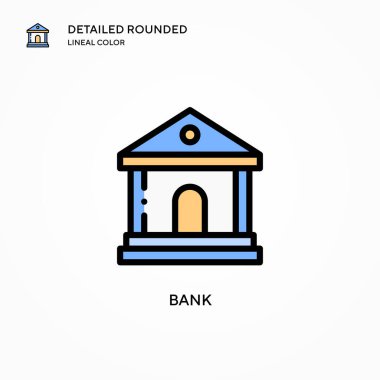 Banka vektör simgesi. Modern vektör illüstrasyon kavramları. Düzenlemesi ve kişiselleştirmesi kolay.