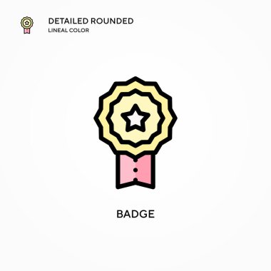 Rozet vektör simgesi. Modern vektör illüstrasyon kavramları. Düzenlemesi ve kişiselleştirmesi kolay.