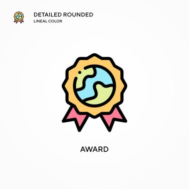 Ödül vektör ikonu. Modern vektör illüstrasyon kavramları. Düzenlemesi ve kişiselleştirmesi kolay.