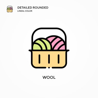 Yün vektör simgesi. Modern vektör illüstrasyon kavramları. Düzenlemesi ve kişiselleştirmesi kolay.