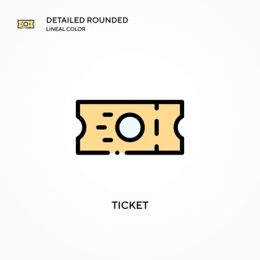 Bilet vektör simgesi. Modern vektör illüstrasyon kavramları. Düzenlemesi ve kişiselleştirmesi kolay.
