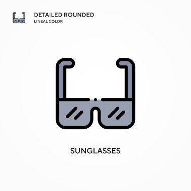 Güneş gözlüğü vektör simgesi. Modern vektör illüstrasyon kavramları. Düzenlemesi ve kişiselleştirmesi kolay.