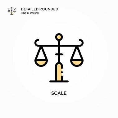 Vektör simgesini ölçekle. Modern vektör illüstrasyon kavramları. Düzenlemesi ve kişiselleştirmesi kolay.