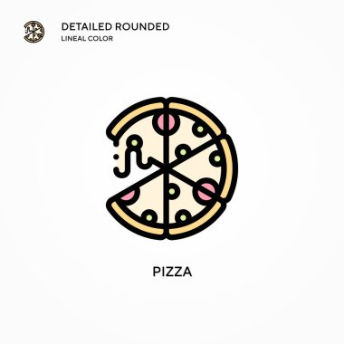 Pizza vektör simgesi. Modern vektör illüstrasyon kavramları. Düzenlemesi ve kişiselleştirmesi kolay.
