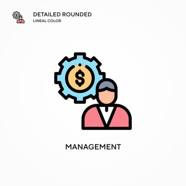 Yönetim vektör simgesi. Modern vektör illüstrasyon kavramları. Düzenlemesi ve kişiselleştirmesi kolay.