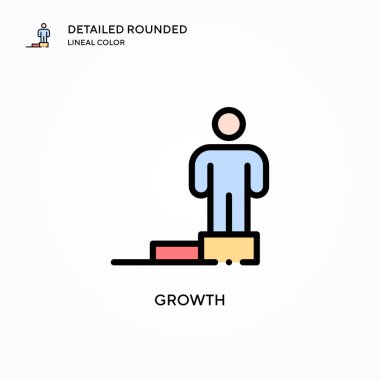 Büyüme vektör simgesi. Modern vektör illüstrasyon kavramları. Düzenlemesi ve kişiselleştirmesi kolay.
