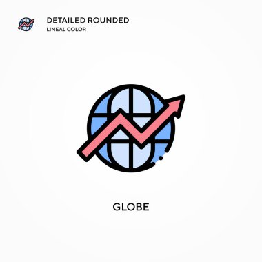 Dünya vektör simgesi. Modern vektör illüstrasyon kavramları. Düzenlemesi ve kişiselleştirmesi kolay.