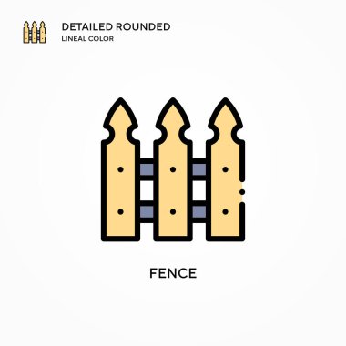 Çit vektör simgesi. Modern vektör illüstrasyon kavramları. Düzenlemesi ve kişiselleştirmesi kolay.