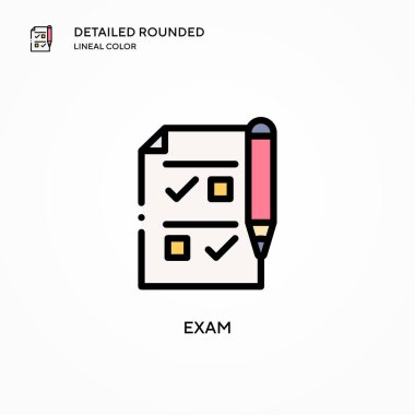 Sınav vektör simgesi. Modern vektör illüstrasyon kavramları. Düzenlemesi ve kişiselleştirmesi kolay.