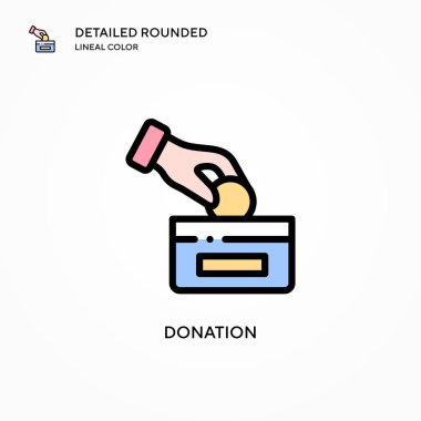 Bağış vektörü simgesi. Modern vektör illüstrasyon kavramları. Düzenlemesi ve kişiselleştirmesi kolay.