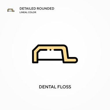 Diş ipi vektör simgesi. Modern vektör illüstrasyon kavramları. Düzenlemesi ve kişiselleştirmesi kolay.
